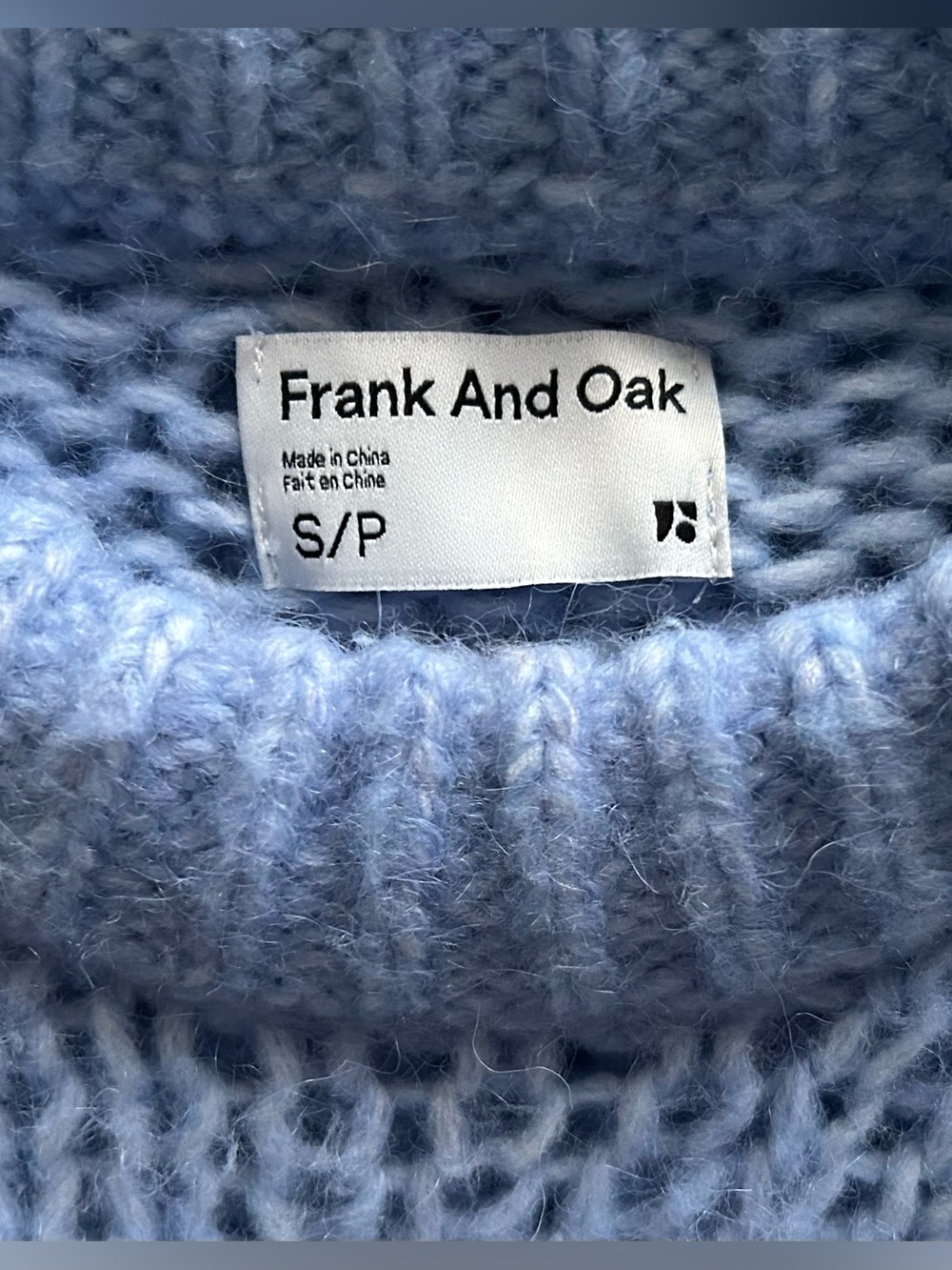 NWOT-Frank & Oak Oversized Periwinkle Loose Knit Pullover Sweater